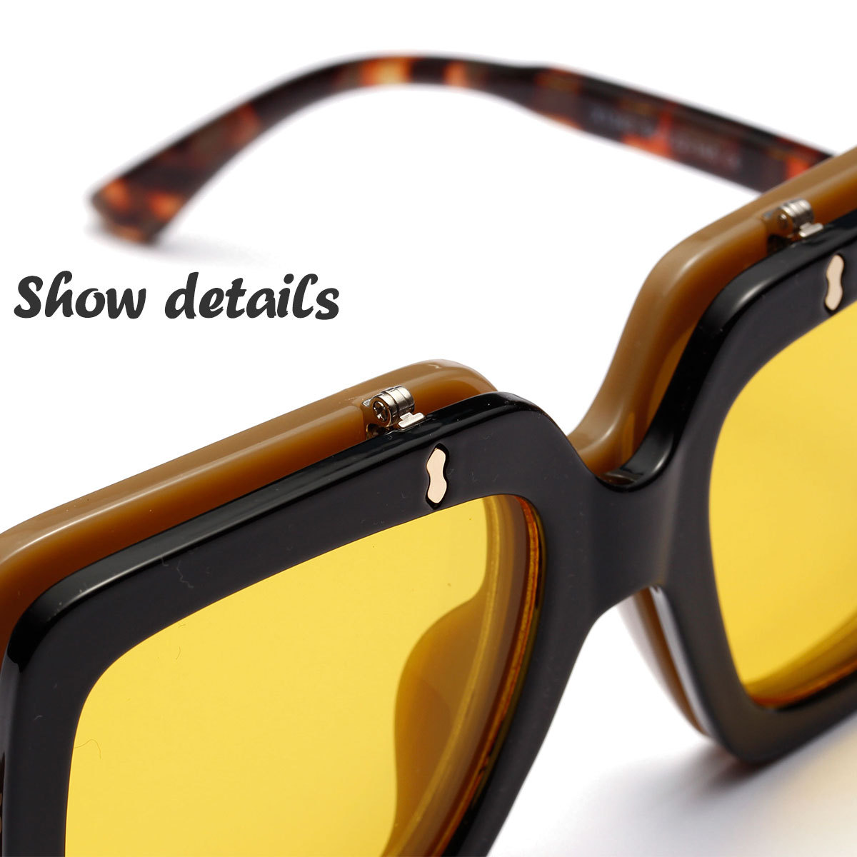 1342 Farbe Transparente Sonnenbrille Mit Großem Rahmen Weibliche Europäische Und Amerikanische Sonnenbrille Xue Zhiqian Flip-double-brille Männer display picture 1