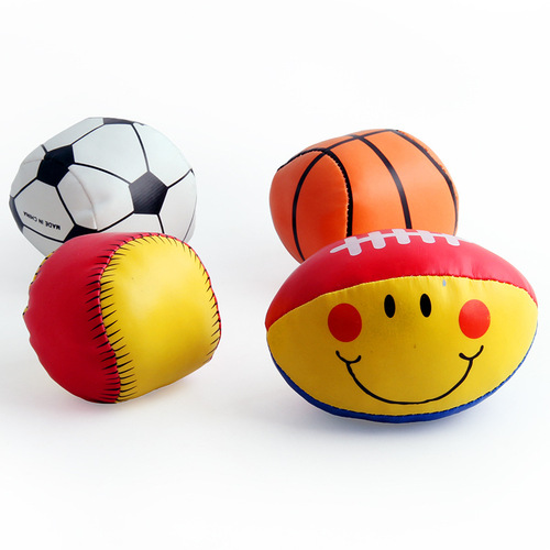 Export hot selling hand ball cotton ball football smiley face rugby pinch ball set educational leisure sports toy