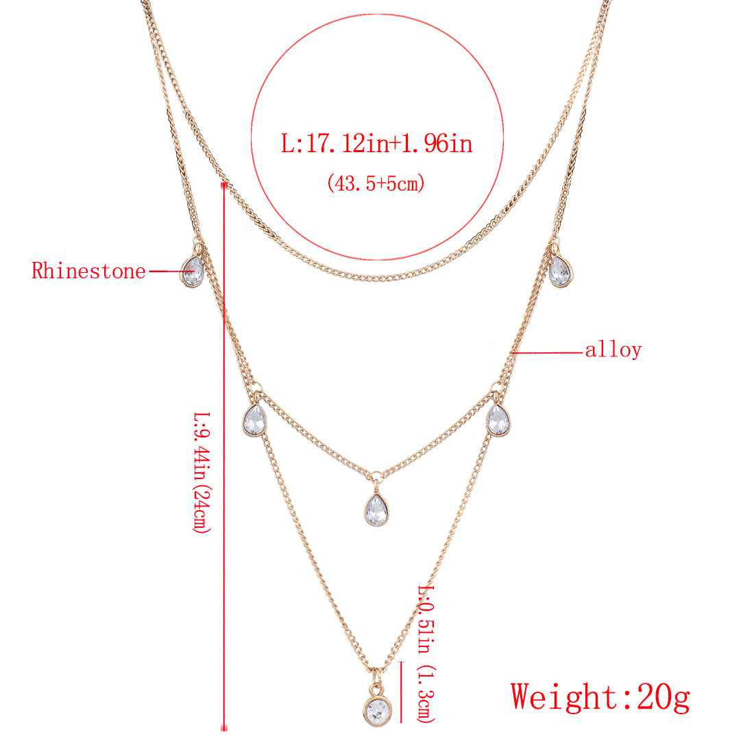 Occident and the United States alloy plating necklace (Gold)NHNMD3774-Gold