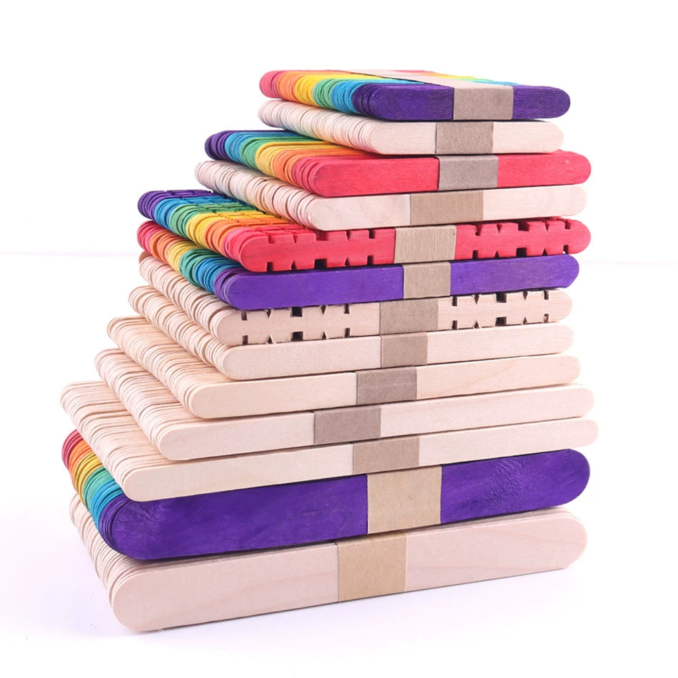 1DIY handmade wooden board building model material wooden strips ice cream stick ice cream ice cream board match stick