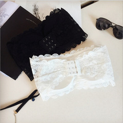 蕾絲防走光抹胸裸胸女無肩帶短款性感聚攏裹胸帶胸墊文胸背心