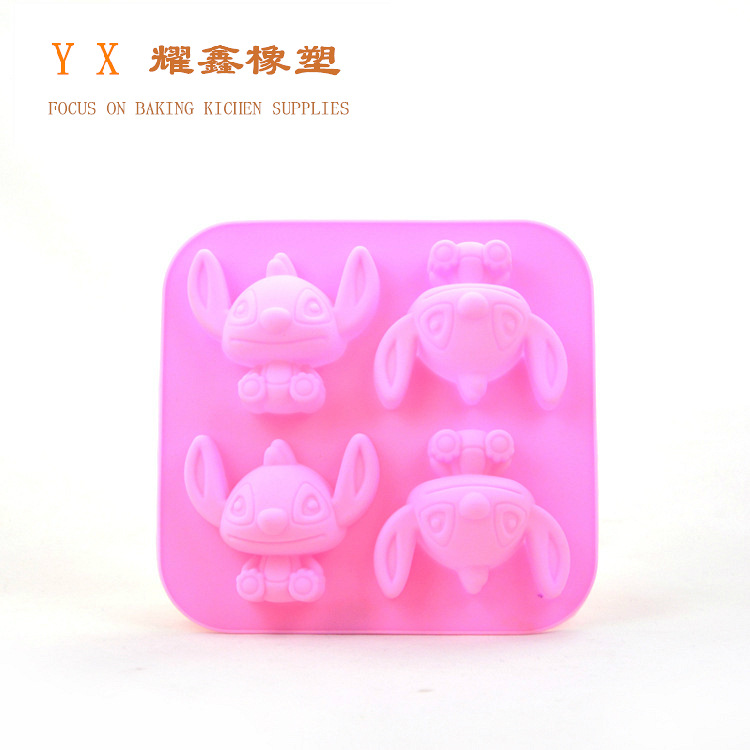 4连史迪仔硅胶手工皂模 硅胶肥皂模 蛋糕工具diy silicone制品