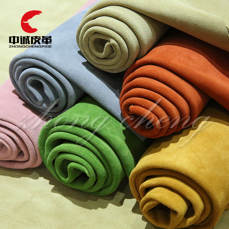 厂家直销 牛二层绒皮 整张磨砂真皮反毛皮料 手工diy鞋面料 现货|ms