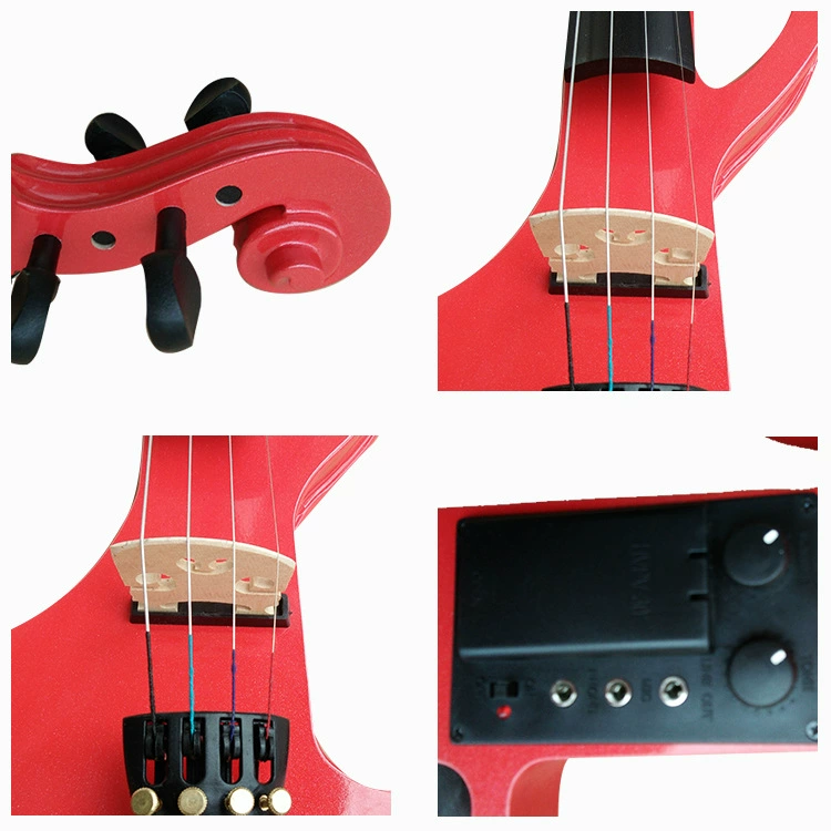 Blue red electronic violin, musical instruments, handmade