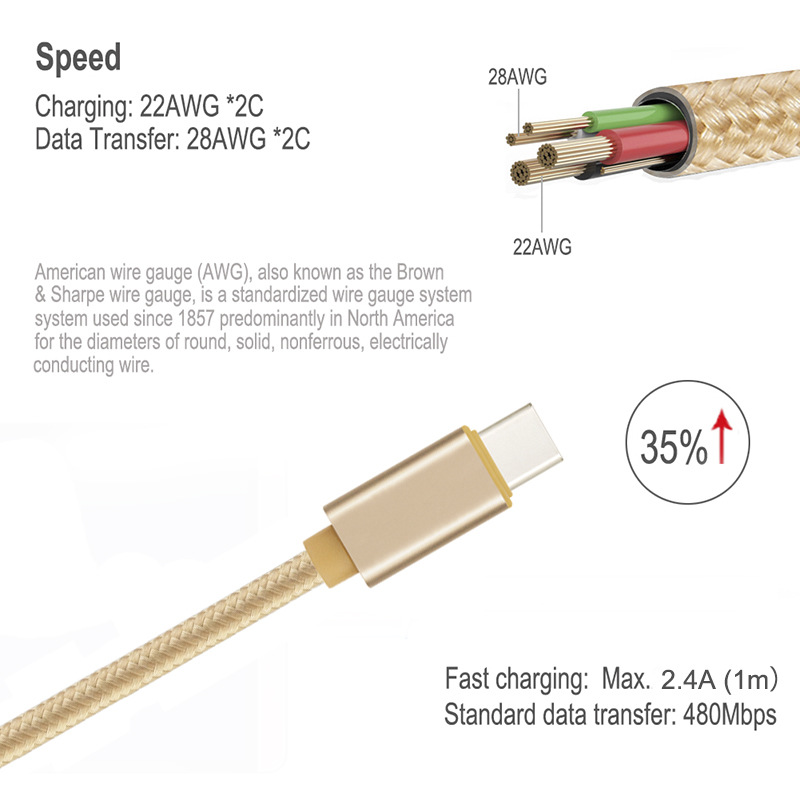 手机充电线_type-c数据线 平板电脑手机usb 尼
