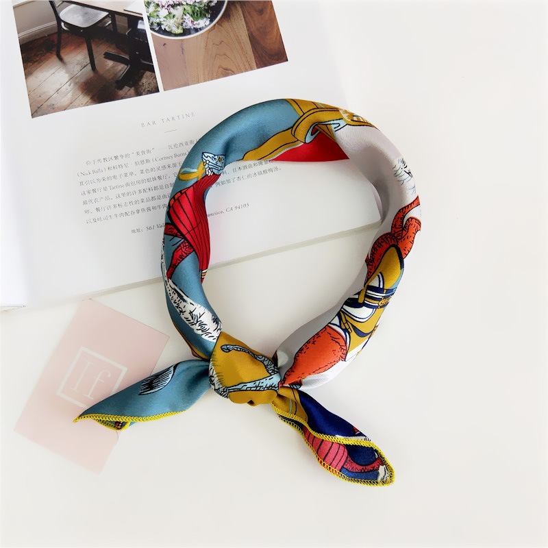 Women's Simple Style Stripe Polka Dots Chains Print Satin Silk Scarf display picture 26