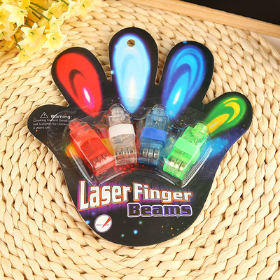 Factory wholesale Card mounted luminescence LED Finger Lights Colorful Ring Light Toys Small gifts Cheer prop Customized