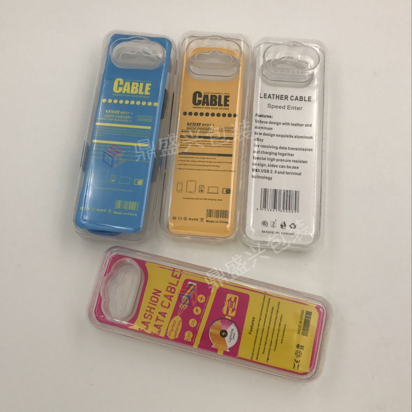 水晶盒数据线包装 适用于苹果安卓数据线水晶盒 现货