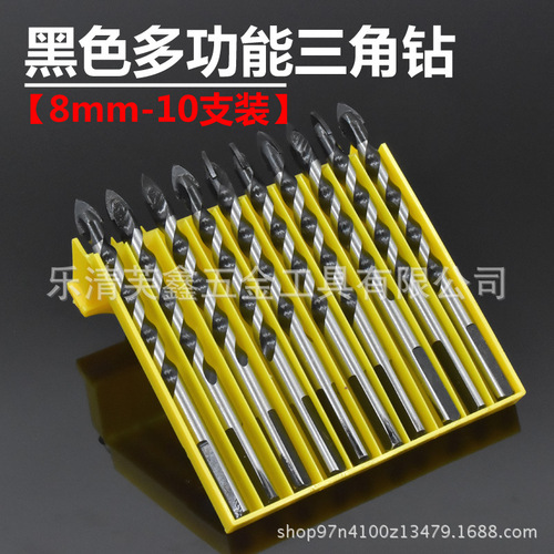 Ceramic alloy drill bit single slot multi-purpose triangular drill bit twist thread woodworking wall hole opener