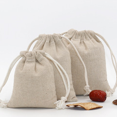 Bulk empty linen cloth bags, cotton-linen medicine packaging bags, linen small cloth bags, braising seasoning storage bags, printed