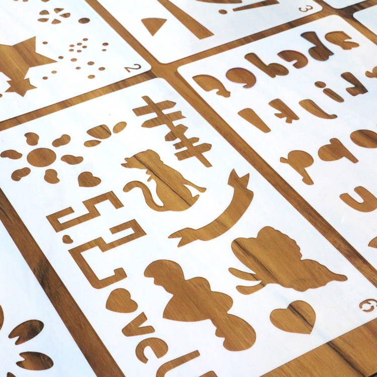 Happy Birthday Blessing Hollow painting Template DIY album Hand account decorate Graffiti draw 8 models