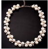 Fashionable necklace from pearl, accessory for bride, European style, wholesale