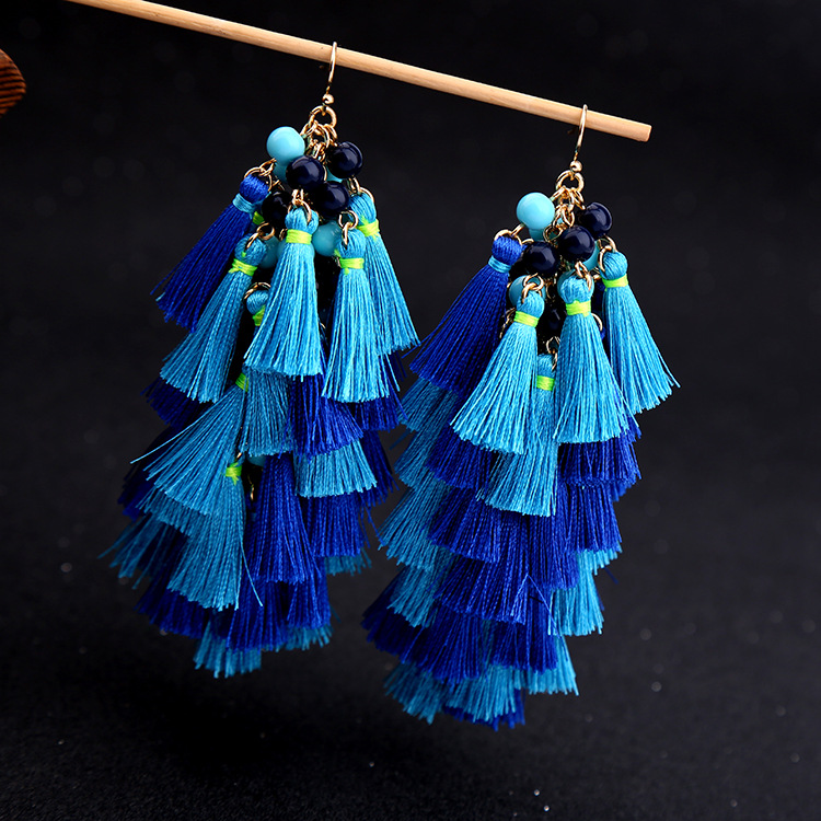 Bohemian Tassel European And American Fashion Ethnic Earrings display picture 6