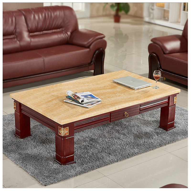 新款茶几中式茶桌子客厅大理石实木茶几佛山实木家具厂家批发B-07|ru