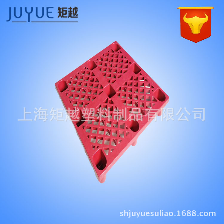 供应天津1211红色单面轻型塑料托盘塑料铲板垫仓板上海厂家价格