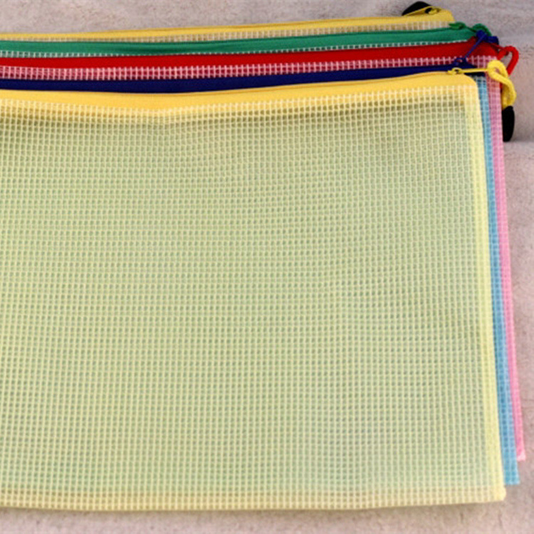 Venta al por mayor A4 bolsa de cremallera de malla transparente bolsa de cremallera A5 bolsa de archivo A3B4B5 bolsa de almacenamiento caja de lápiz promoción