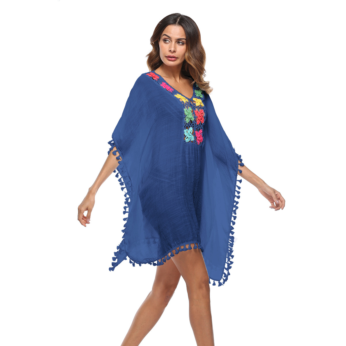 New sexy bikini plus size color lantern fringed hollow dress NSOY26757