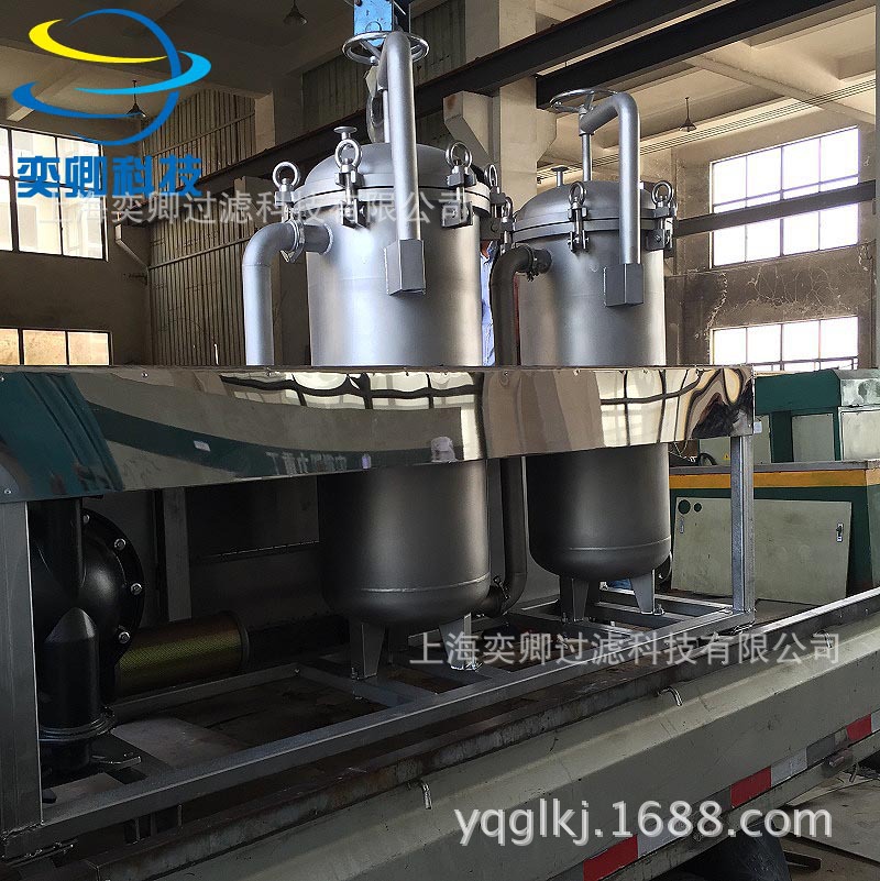 供应大流量多袋式过滤器 双联多袋式过滤器 带移动平台 全不锈钢