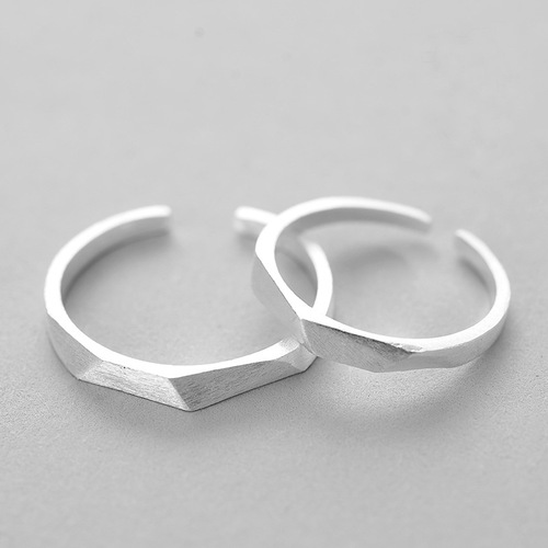 S925 sterling silver open ring, geometric ring for men and women, Korean style sterling silver jewelry wholesale