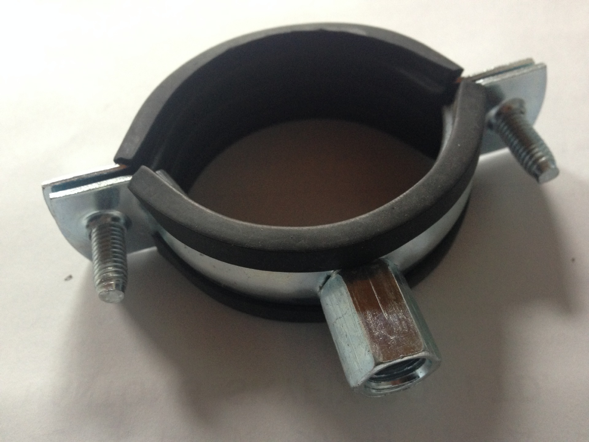 供应管箍厂家直销（重型带胶管箍）蓝白锌铁制管道固定用