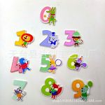 热卖新品混装卡通数字动物两眼木纽扣DIY儿童手工纽扣画辅料装饰
