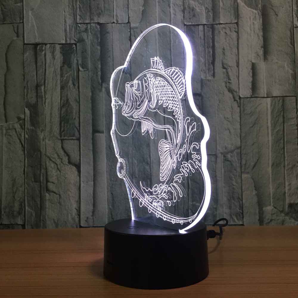 遥控触摸七彩 3D灯 创意礼品台灯 led灯小夜灯