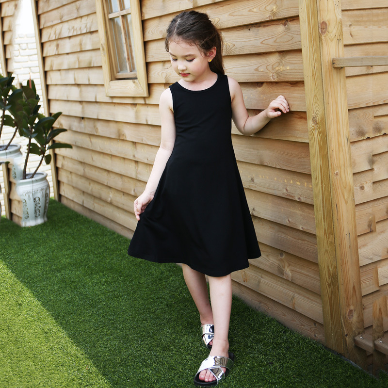 Falda de chaleco sin mangas para niños entre padres e hijos para niñas vestido Medio y niños grandes madre e hija falda de Liga 2023 Verano