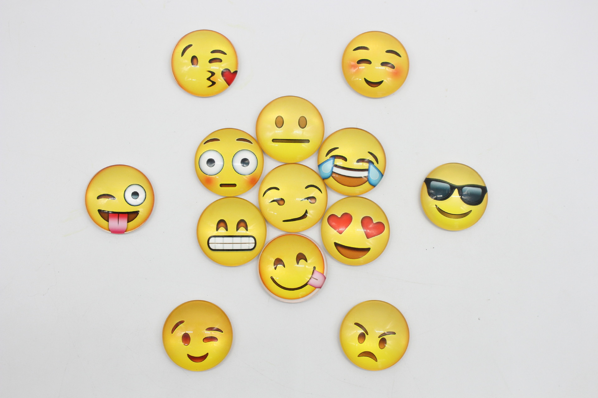 QC emoji笑脸表情时尚水晶玻璃冰箱贴 磁贴