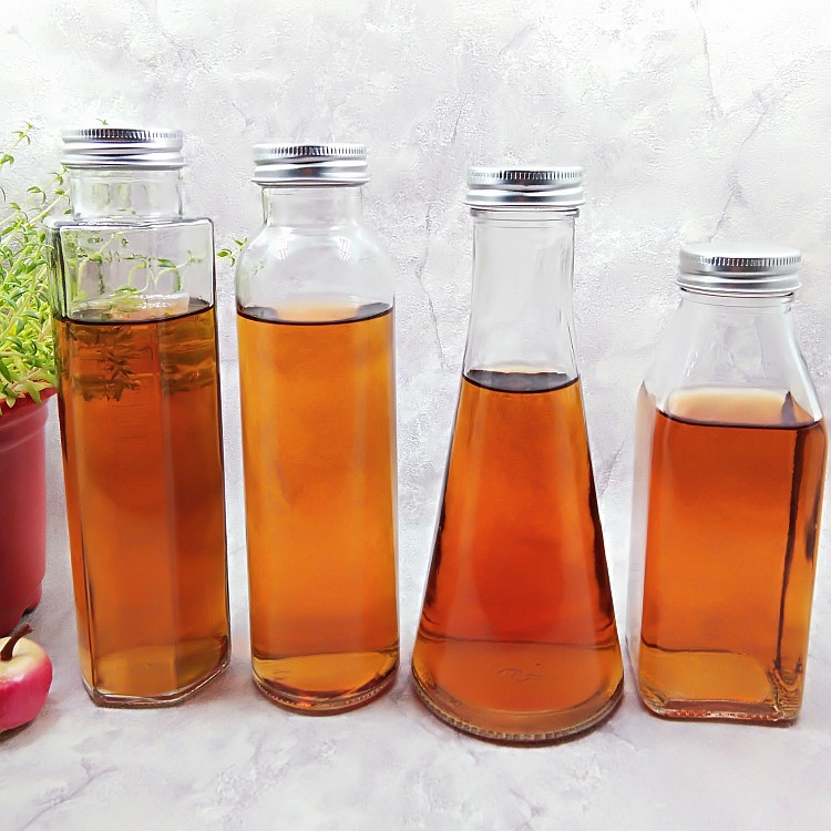 铝盖透明玻璃泡茶瓶子果汁杯奶茶花茶瓶饮料瓶漂流瓶酒瓶