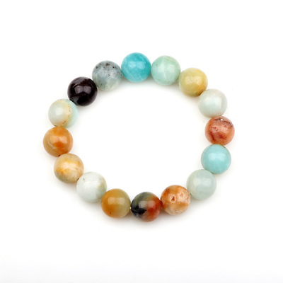 【琦诺珠宝】彩色亚马逊石手链男女时尚新款玉石手串手饰批发|ru