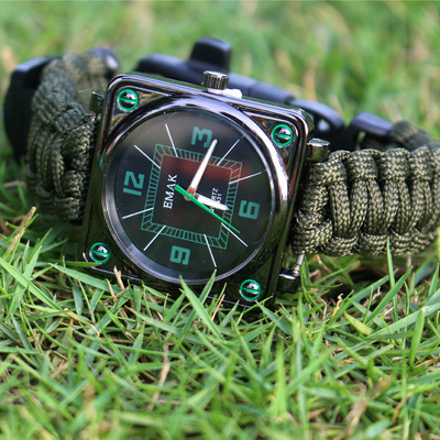 厂家批发伞绳指南针手表创意潮流腕表户外运动登山表时装石英表|ru