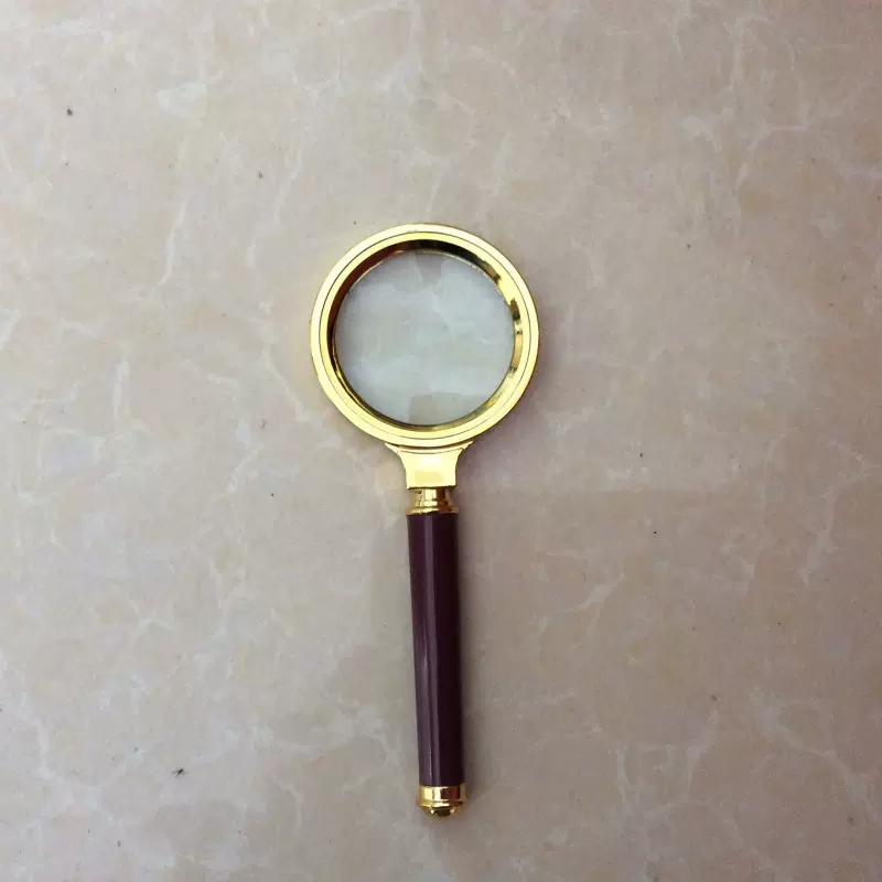 供应塑料边框60mm木柄放大镜 老人看报阅读手持式放大镜