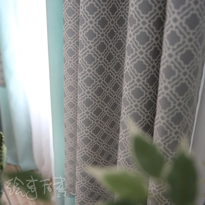厂家直销中式色织布提花格子布窗帘面料拼接现代简约棉麻现货批发|ru