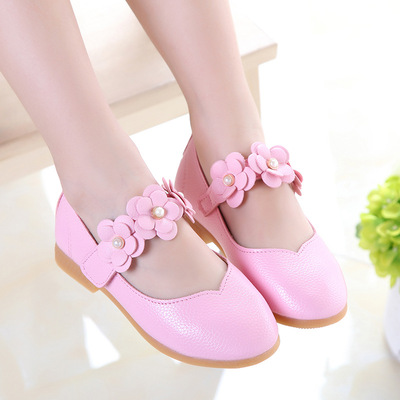 2021 spring and autumn new pattern Korean Edition children Single shoes soft sole Flower girl leather shoes CUHK Princess shoes Baby Shoes