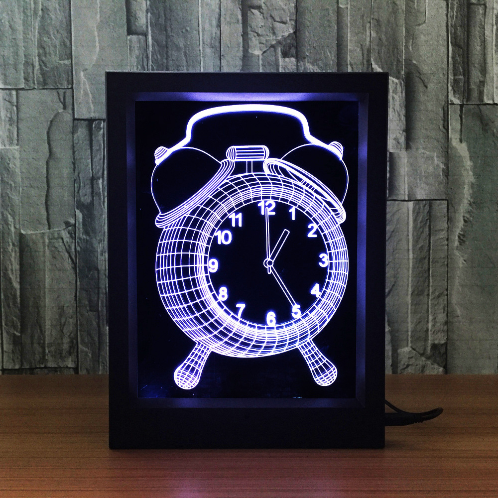 创意 3D相框灯 吉他 萨克斯 闹钟 相机 单车