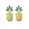 fashion Korean Edition zircon Earrings Pineapple s925 Silver earrings Fruits pineapple Ear Studs zircon Earrings Manufactor