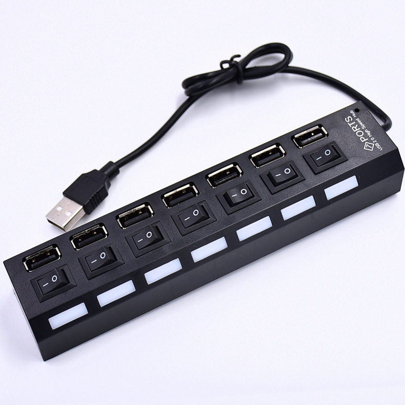 9012789→350227 現貨【no】7口USB HUB帶獨立開關HUB七位元拓展分線器7孔USBhub集線器 A - buy360 ...
