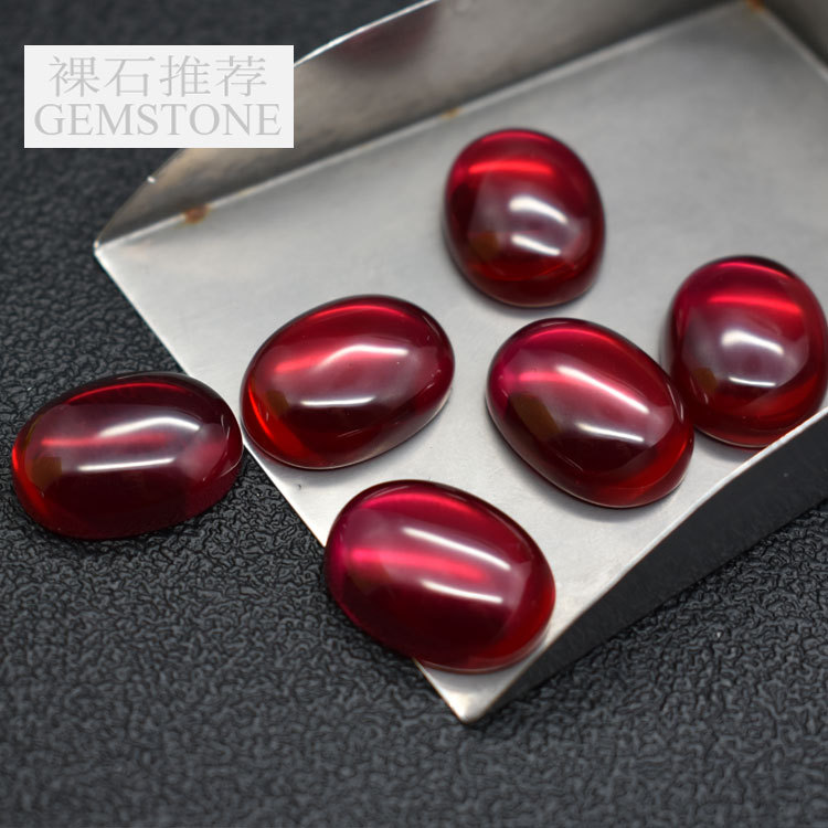 Pigeon blood red gemstone Abstaining face Loose Flat bottom Smooth without wearing make-up Ellipse Red corundum Loose