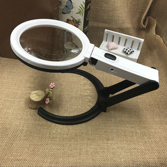 Jinghui Factory 120mm Foldable Handheld Desktop 10 LED Reading Magnifier with Acrylic Lens 3B-1C