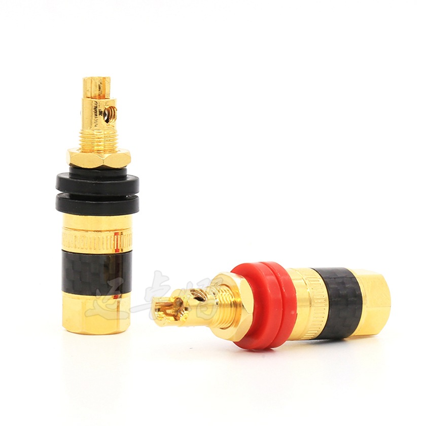 Preffair 镀金喇叭柱 碳纤维喇叭柱 音响接线端子 音响插头端子