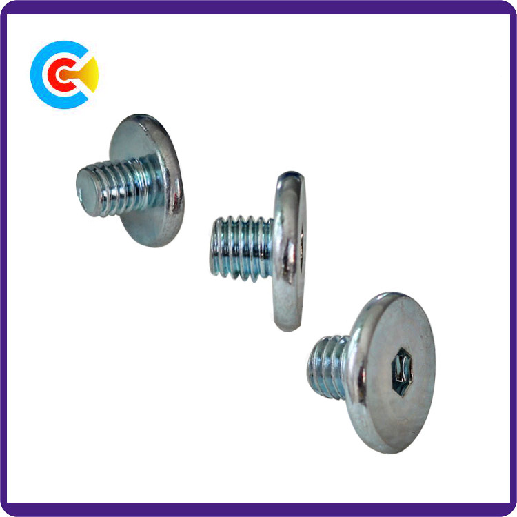 生产销售非标镀锌M4内六角盘头螺丝钮扣头家具厨柜螺丝