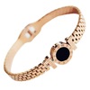 Golden women's bracelet stainless steel, fashionable universal jewelry, accessory, pink gold, does not fade, Korean style