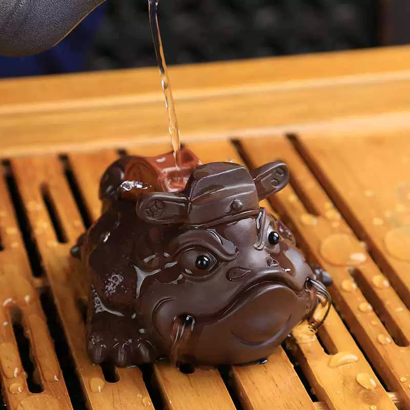 Фиолетовый чайный песик Пиксю Lucky Golden Toad Tea Set Accessories Creative Tea Art Ornaments Water Spray Handmade Tea Playable