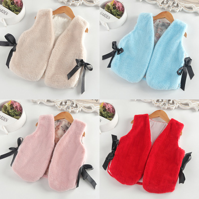 2017 new pattern leather and fur girl leather and fur coat Children Children's clothing Vest leather and fur waistcoat fashion Frenum Vest