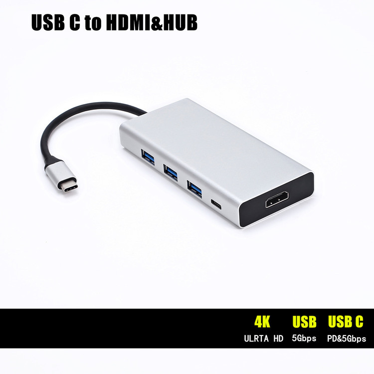 type c转hdmi;高清4K*2K;Type-C扩展坞 集线器 type c hub|ms