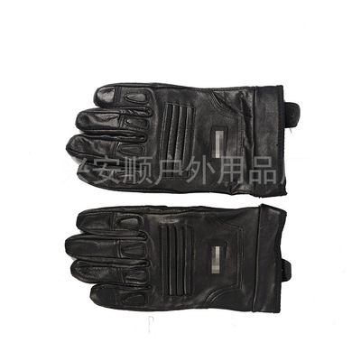 厂家批发户外登山骑行真皮全指手套冬季执勤手套防滑耐磨霹雳手套|ms