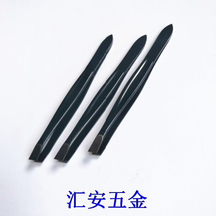 厂家直销不锈钢 黑色眉夹镊子斜口眉毛夹眉钳拔毛镊子眉毛夹斜角