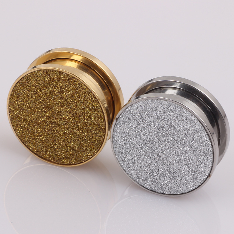 Gold Matte Geometric Stainless Steel Ear Gauges - 20mm Auricle Flesh Tunnel Plug Body Piercing Jewelry detail image 7
