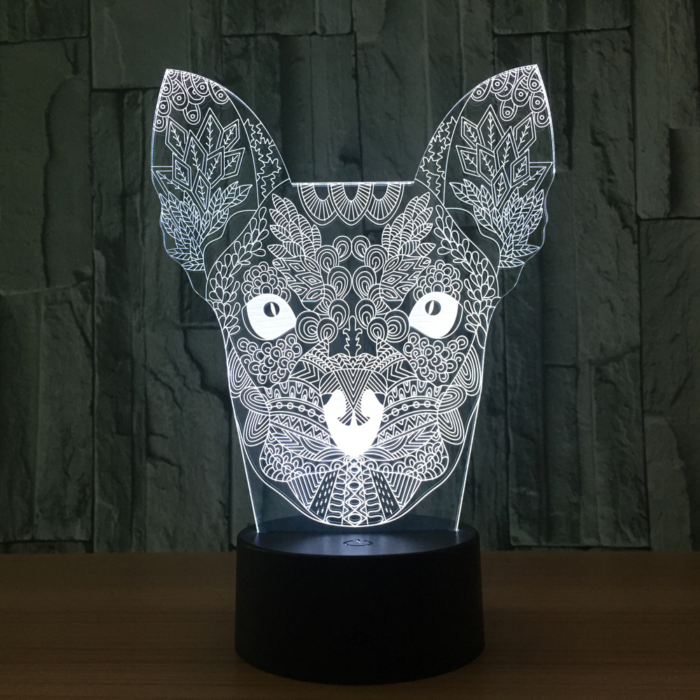 七彩立体灯 LED渐变3D灯具 亚克力灯七彩台灯小