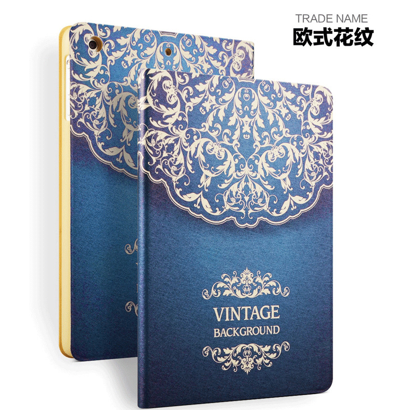 2018 iPad保护套mini234保护壳 适用苹果pro彩绘包边平板皮套新款|ms